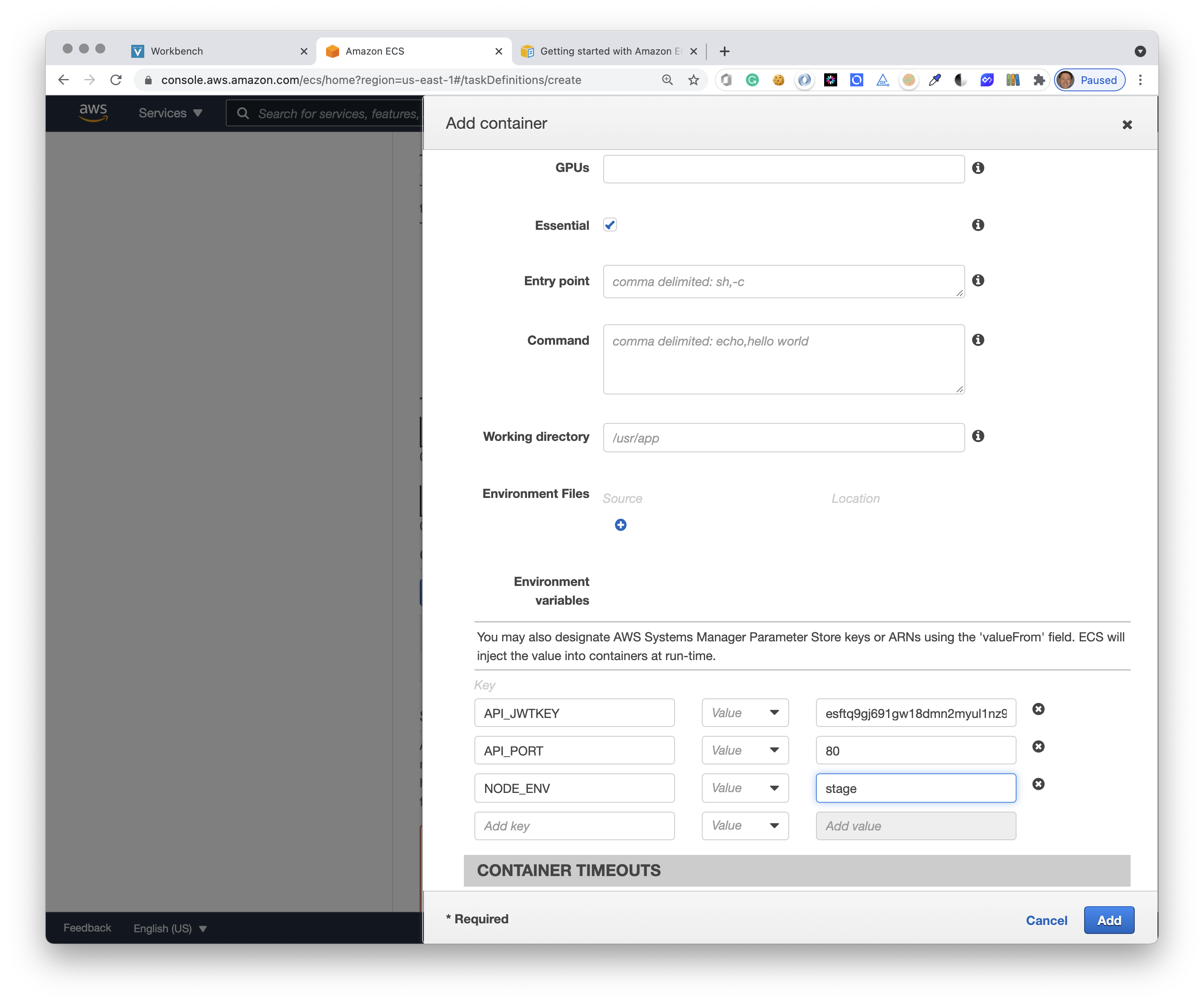 ECS configuration step 10