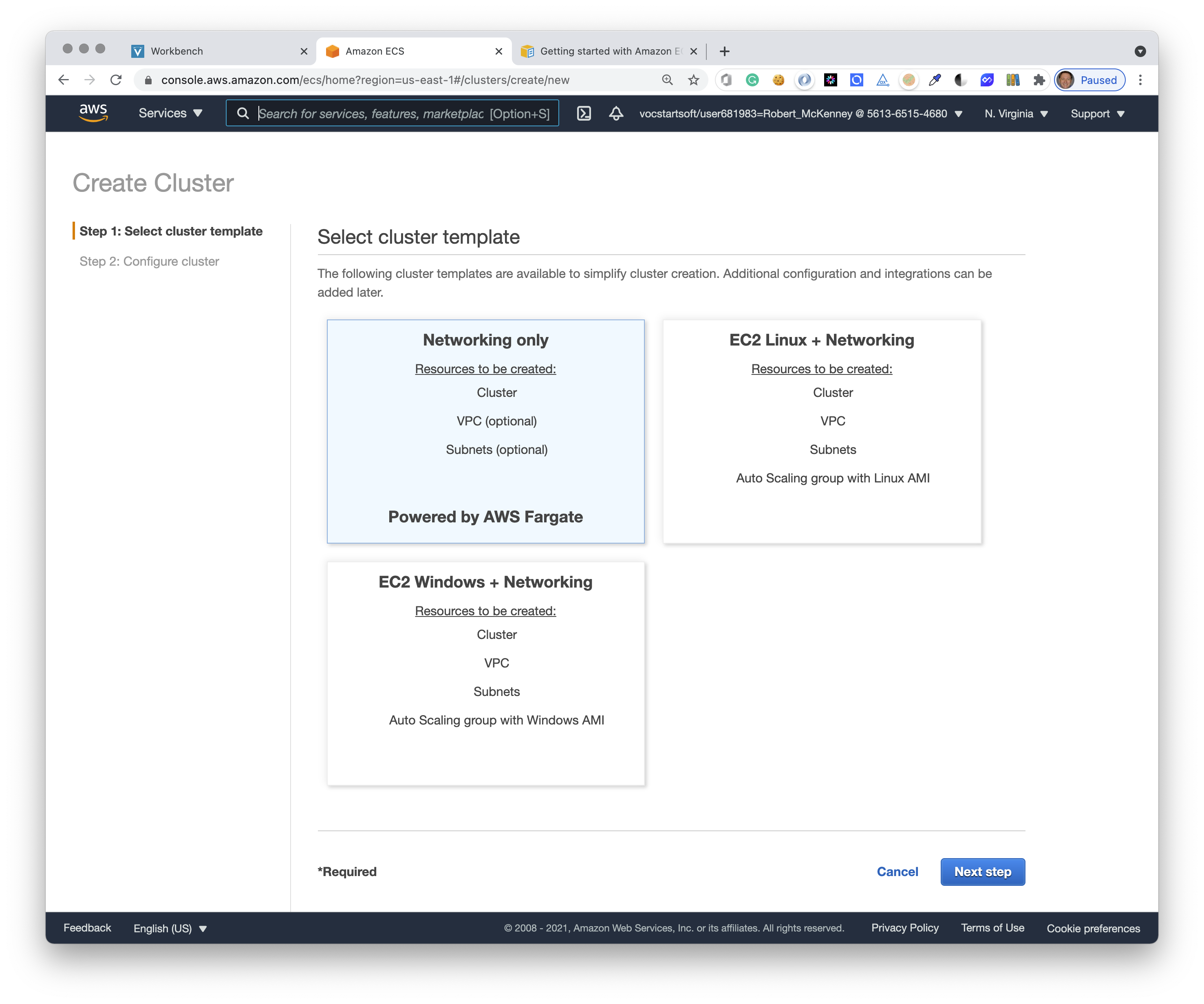 ECS configuration step 2