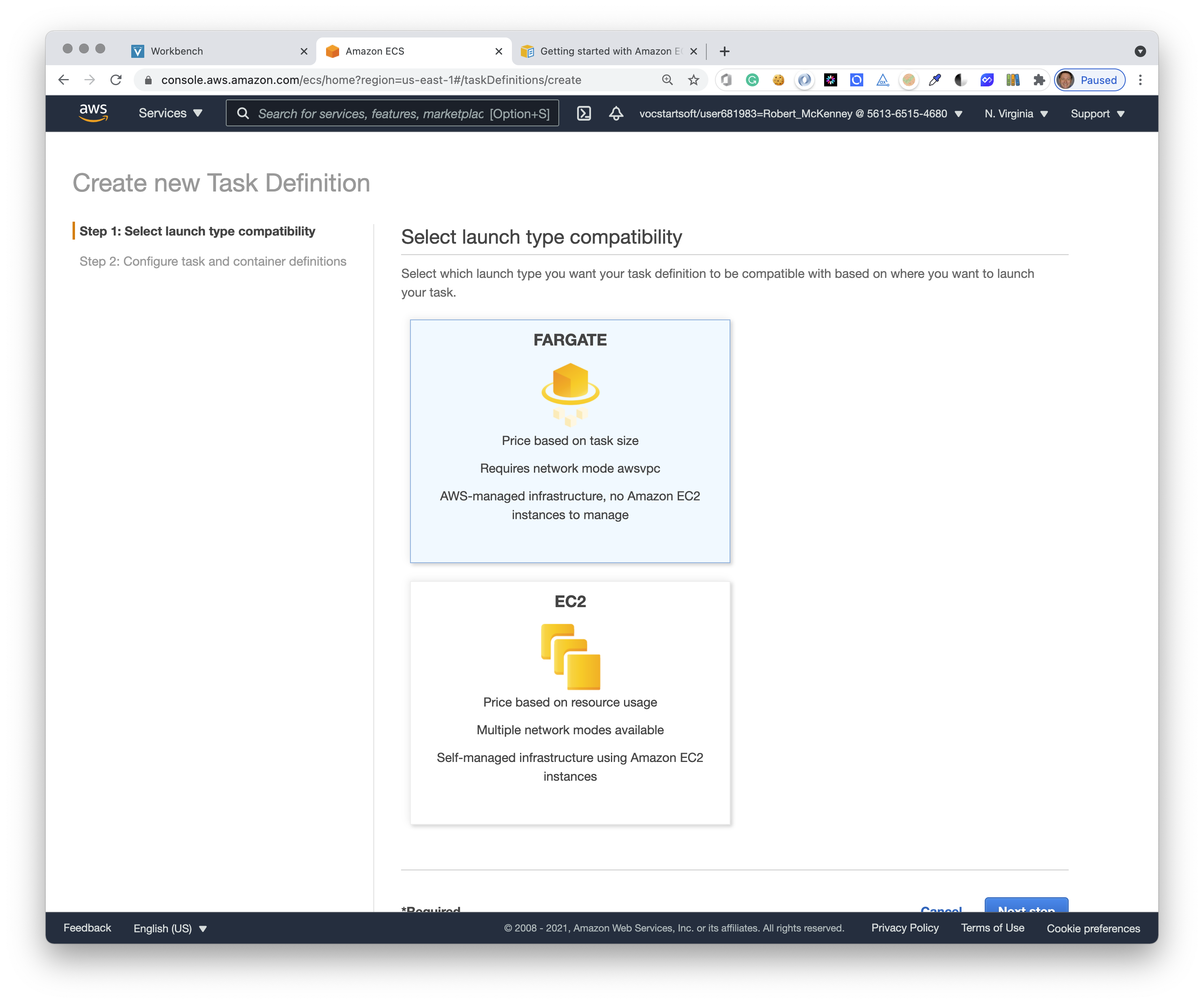 ECS configuration step 6