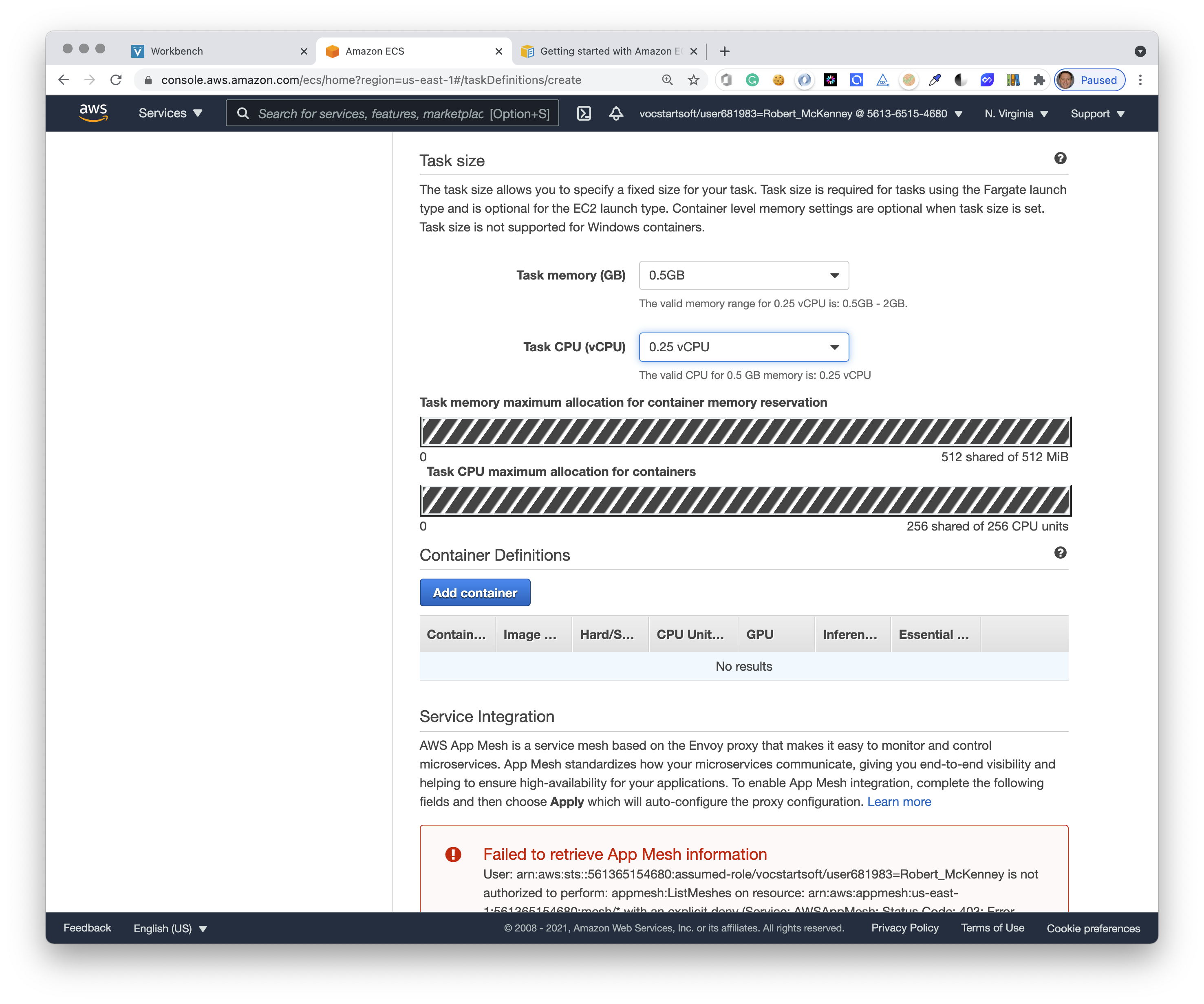 ECS configuration step 8