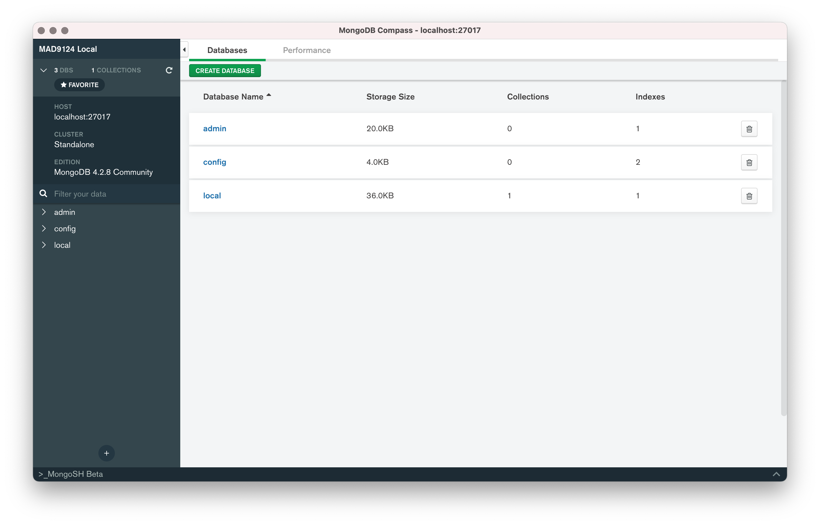 screenshot of the new connection window